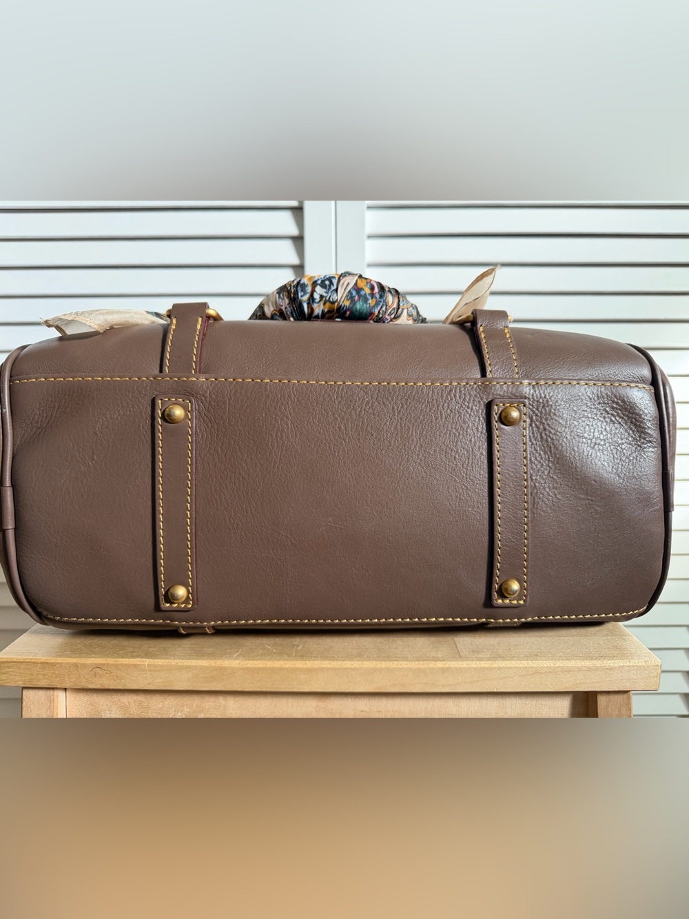 Dooney & Bourke Florentine Satchel, Large in Elephant (hard to find color!) - Picture 4 of 7